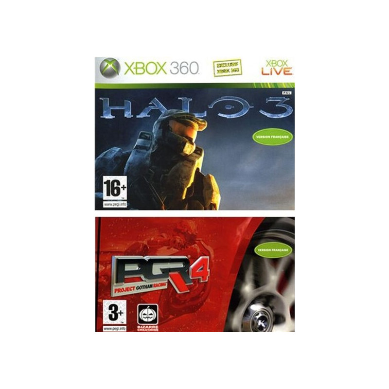 Jeu HALO 3 + PGR 4 XBOX 360